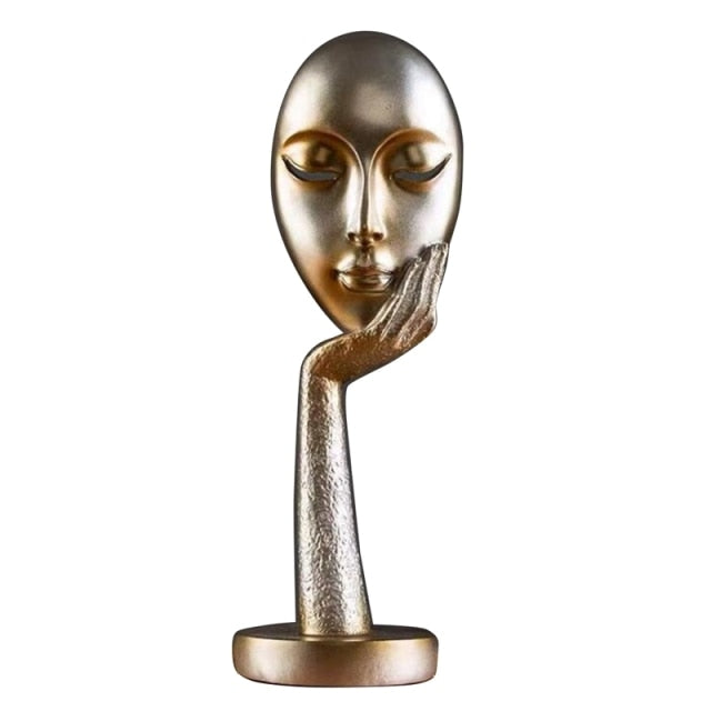 Moderne abstrakt menneskelig ansiktskunststatue | Luvikno