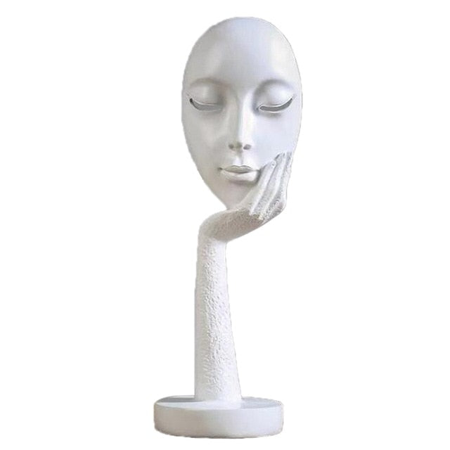 Moderne Abstrakt Menneske Ansikt Kunst Statue | Luvikno