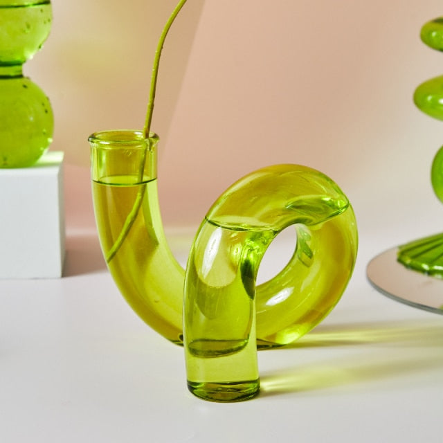 Moderne Glass Lysestake-Lime | Luvikno