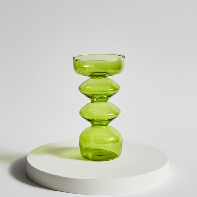 Moderne Glass Lysestake-Lime | Luvikno