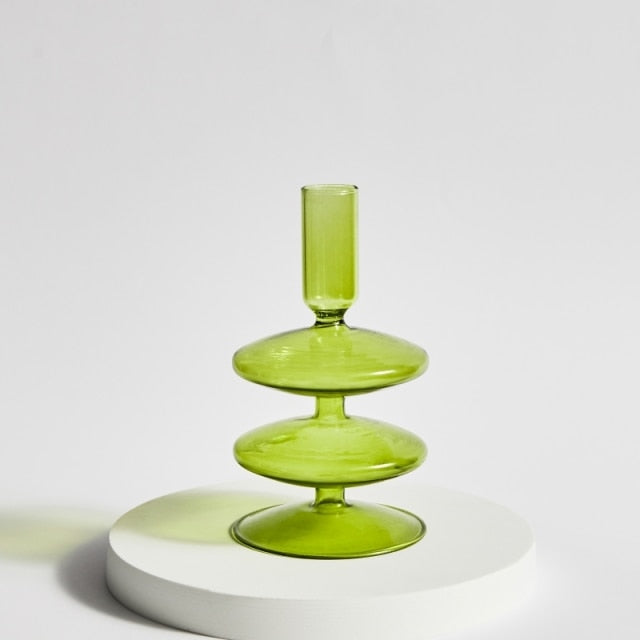 Moderne Glass Lysestake-Lime | Luvikno