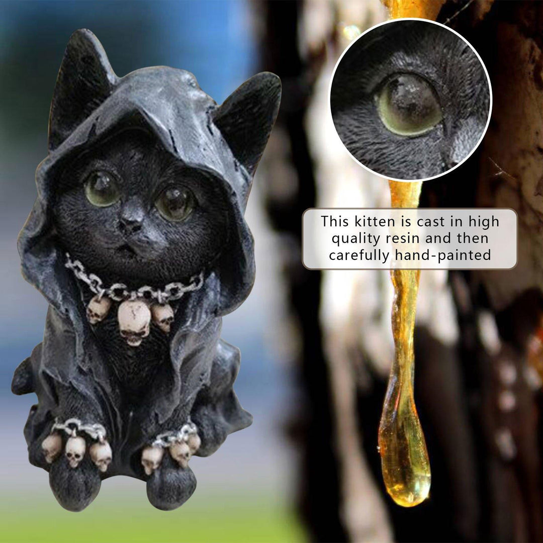 Harz Svart Katt Statue Dekor | Luvikno