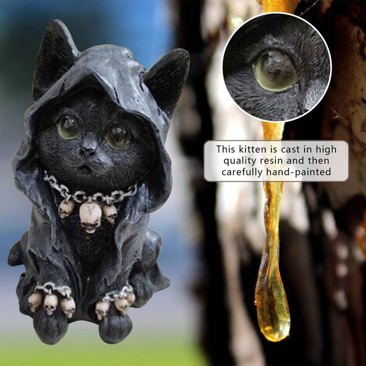 Harz Svart Katt Statue Dekor | Luvikno
