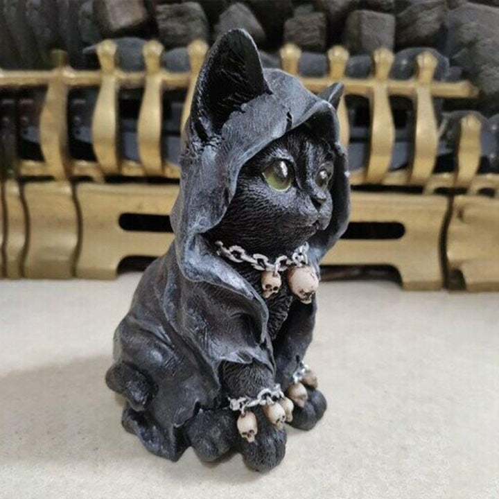 Harz Svart Katt Statue Dekor | Luvikno