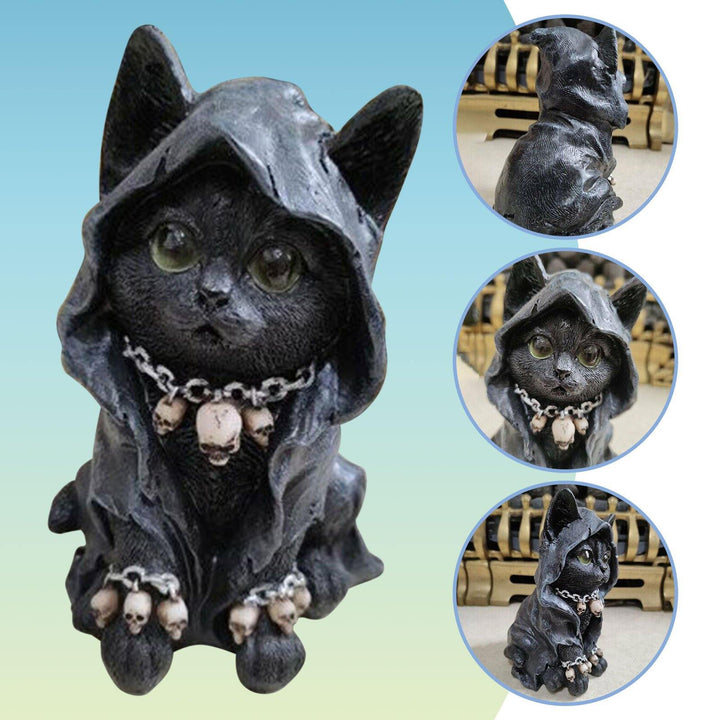 Harz Svart Katt Statue Dekor | Luvikno