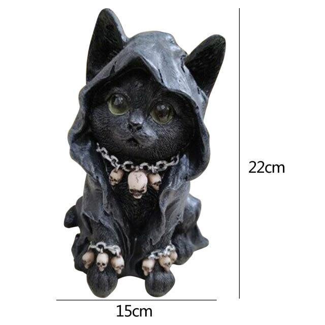 Harz Svart Katt Statue Dekor | Luvikno
