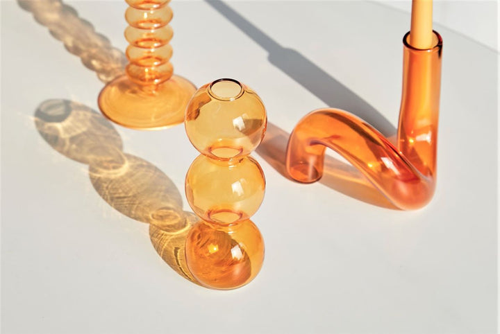 Moderne Glass Kandelaber-Orange | Luvikno
