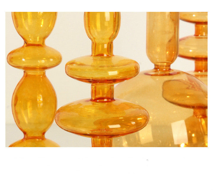 Moderne Glass Kandelaber-Orange | Luvikno
