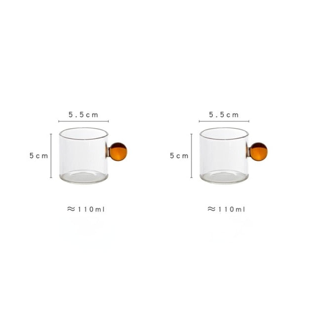 Globe Håndtak Glass Espresso Kopp | Luvikno