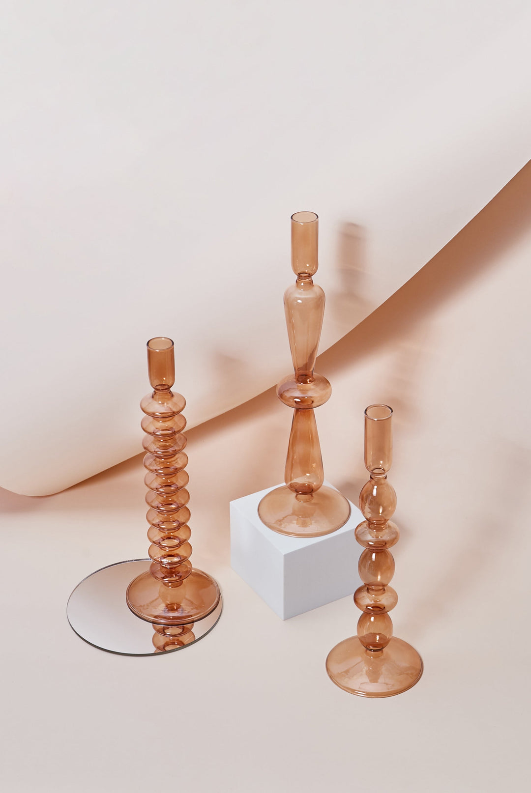 Moderne Glass Lysestake-Brun | Luvikno