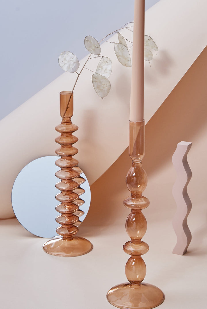 Moderne Glass Lysestake-Brun | Luvikno