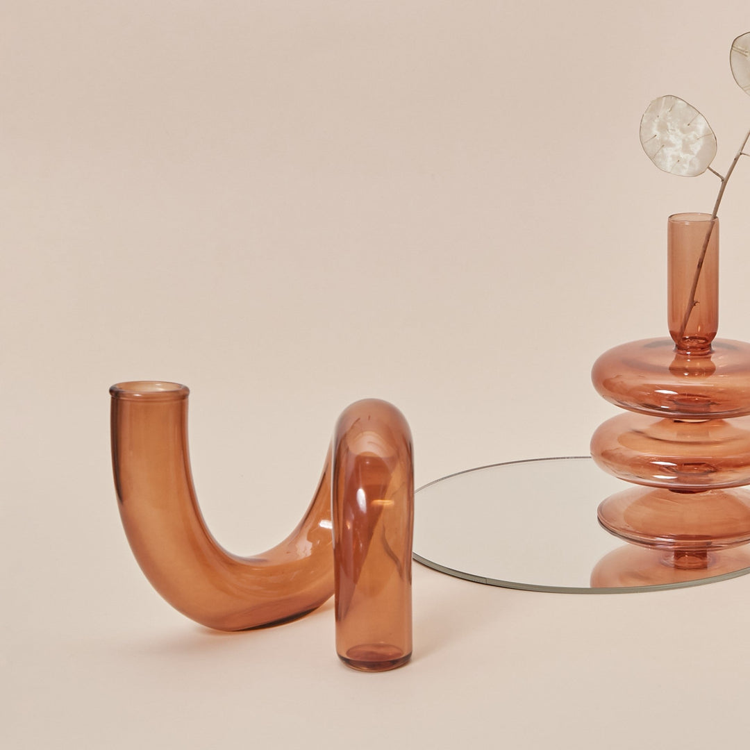 Moderne Glass Lysestake-Brun | Luvikno
