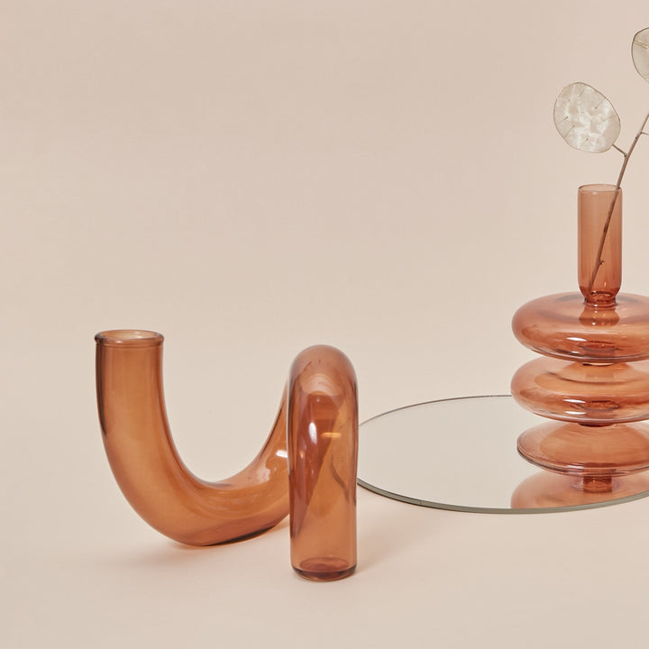 Moderne Glass Lysestake-Brun | Luvikno