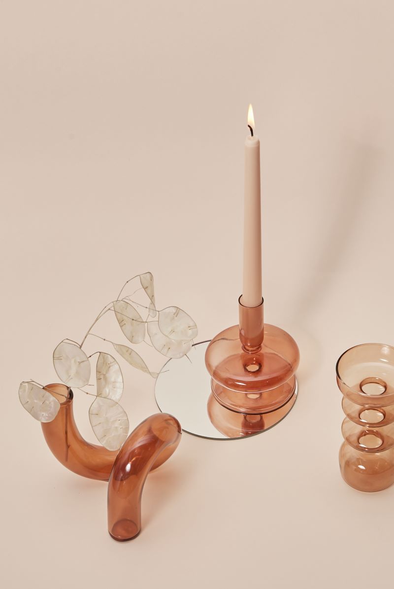 Moderne Glass Lysestake-Brun | Luvikno