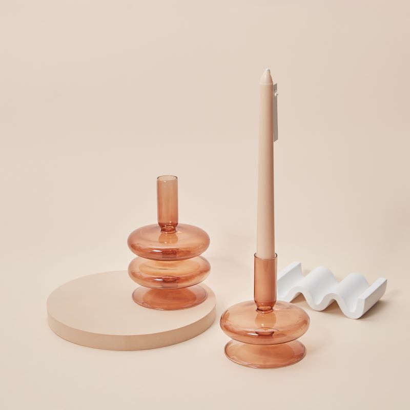 Moderne Glass Lysestake-Brun | Luvikno