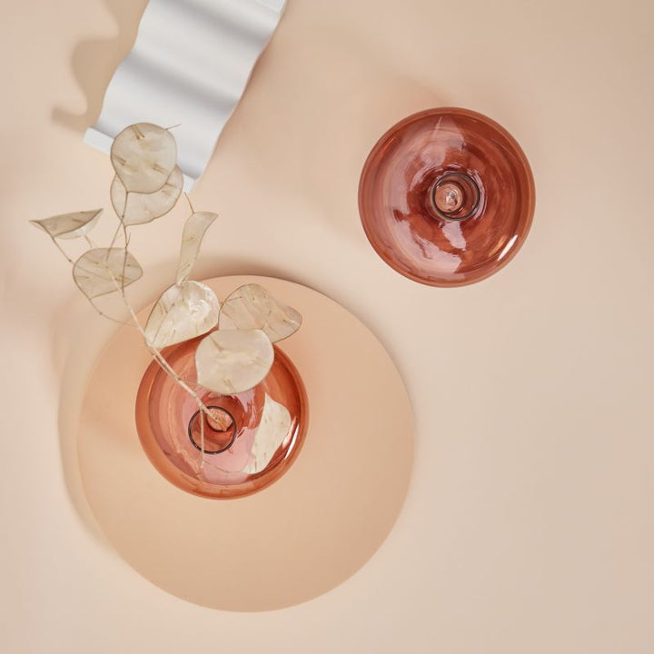 Moderne Glass Lysestake-Brun | Luvikno