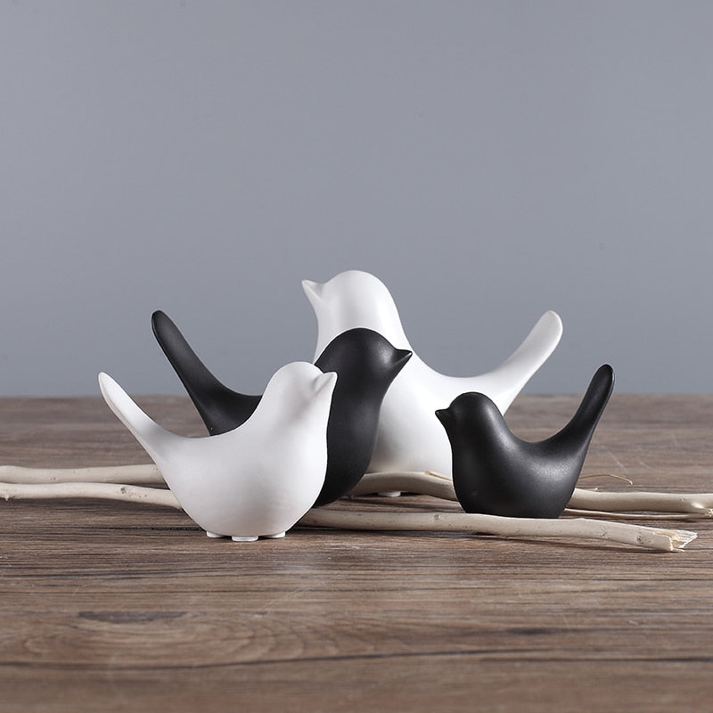 Nordic Creative Ceramic Bird Figurines | Luvikno