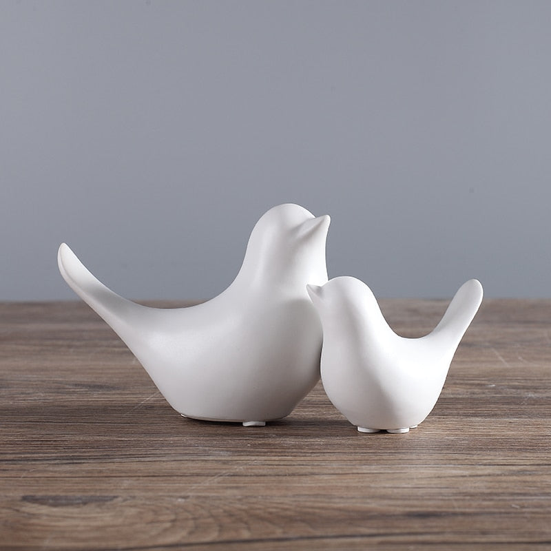 Nordic Creative Ceramic Bird Figurines | Luvikno