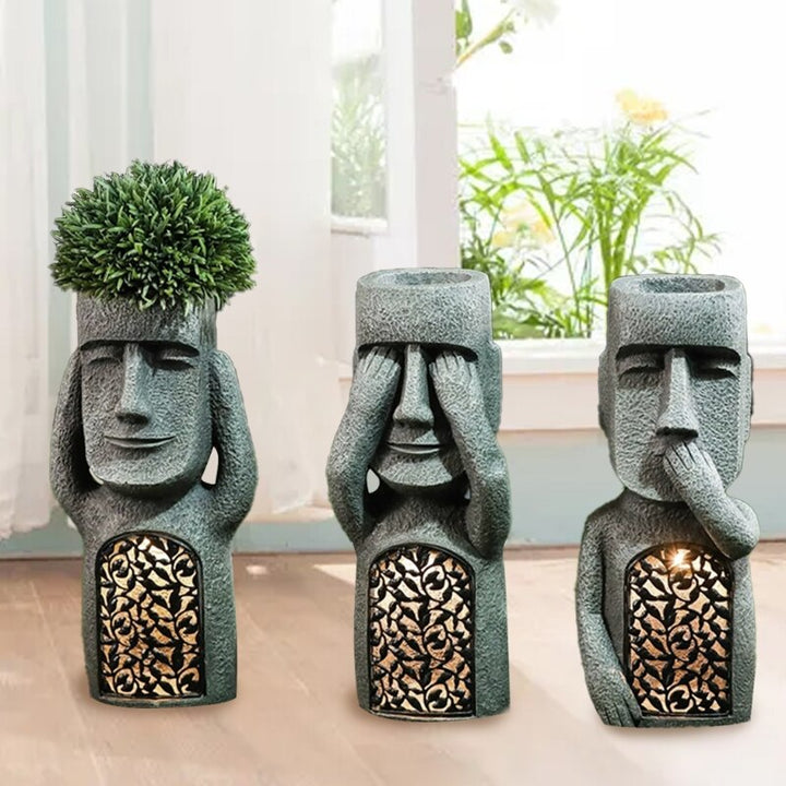 Easter Island Statue Garden Flower Pot | Luvikno