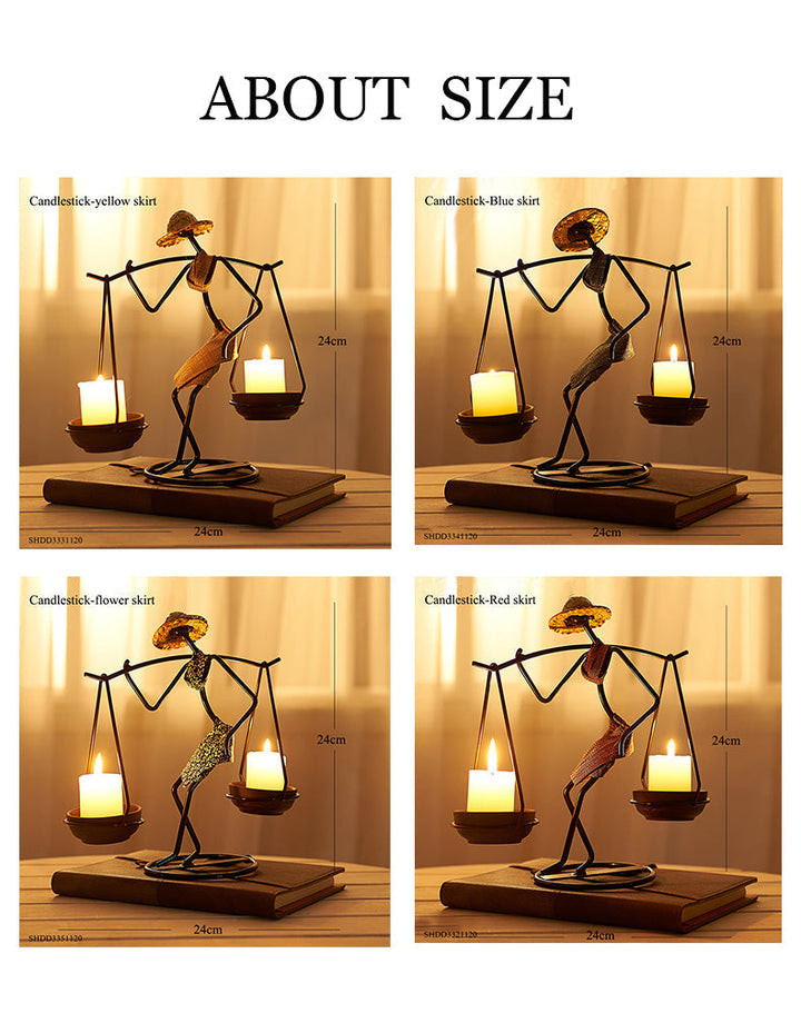 Nordic Abstract Character Metal Candle Holder | Luvikno