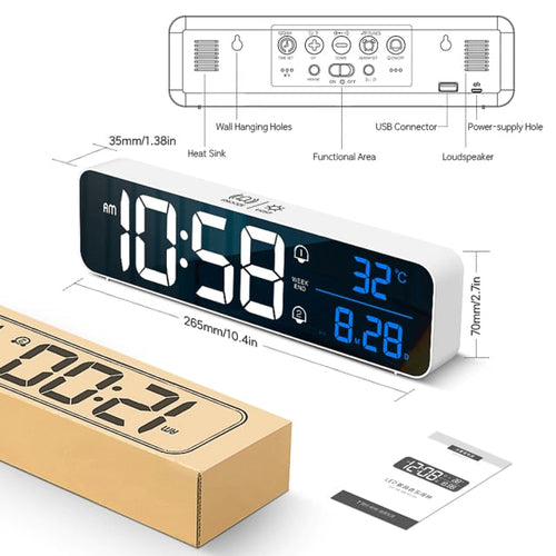 Smart Digital LED Musikk Alarm Temperatur Klokke | Luvikno