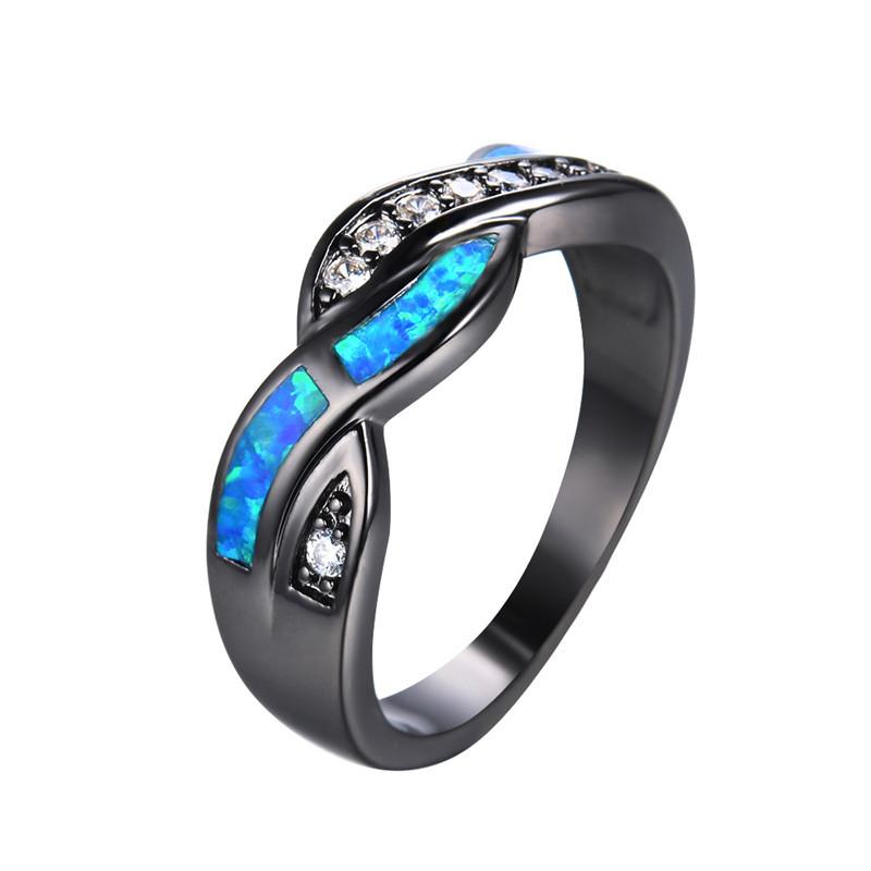 Ocean Blue Fire Opal Ring | Luvikno