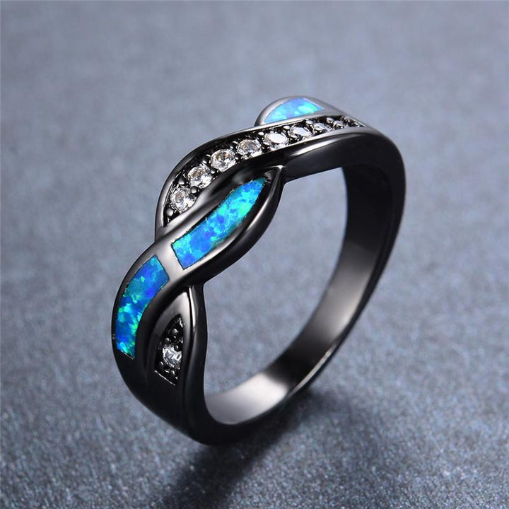 Ocean Blue Fire Opal Ring | Luvikno