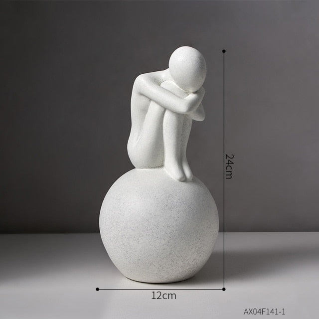 Nordic Abstract Thinker Harpiks Statue Skulptur | Luvikno