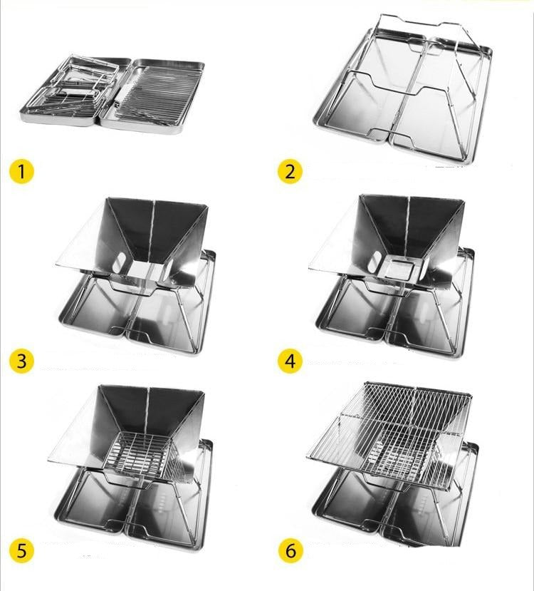 Brettbart Bærbar Mini Reise Camping Grill | Luvikno
