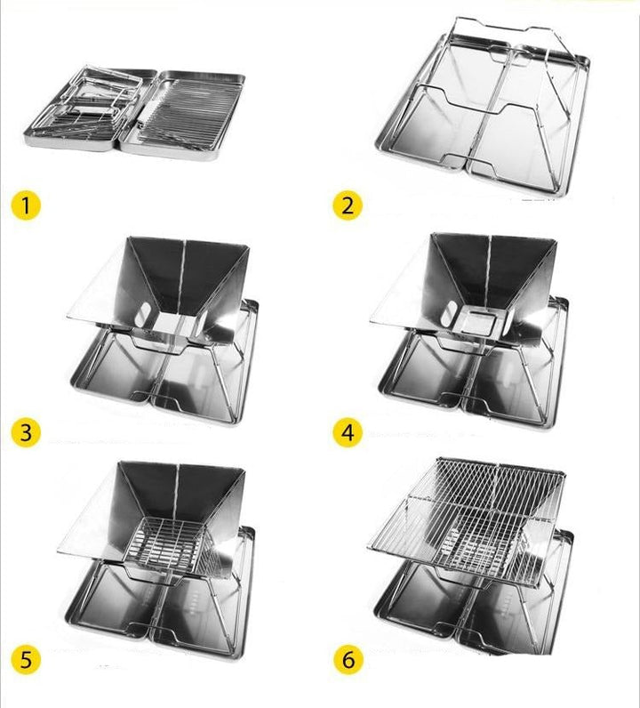 Brettbart Bærbar Mini Reise Camping Grill | Luvikno