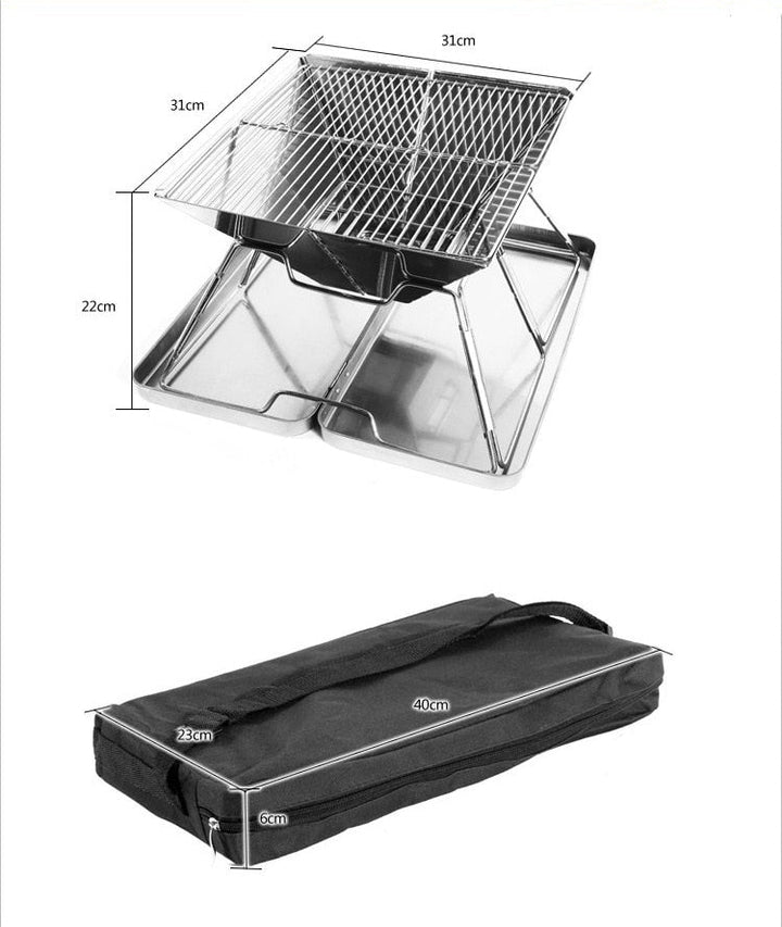 Brettbart Bærbar Mini Reise Camping Grill | Luvikno