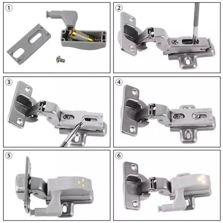 10stk LED Sensor Hinge Garderobelampe | Luvikno