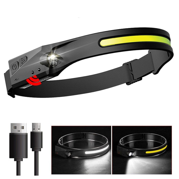 Oppladbar LED-sensor USB-hodelykt | Luvikno