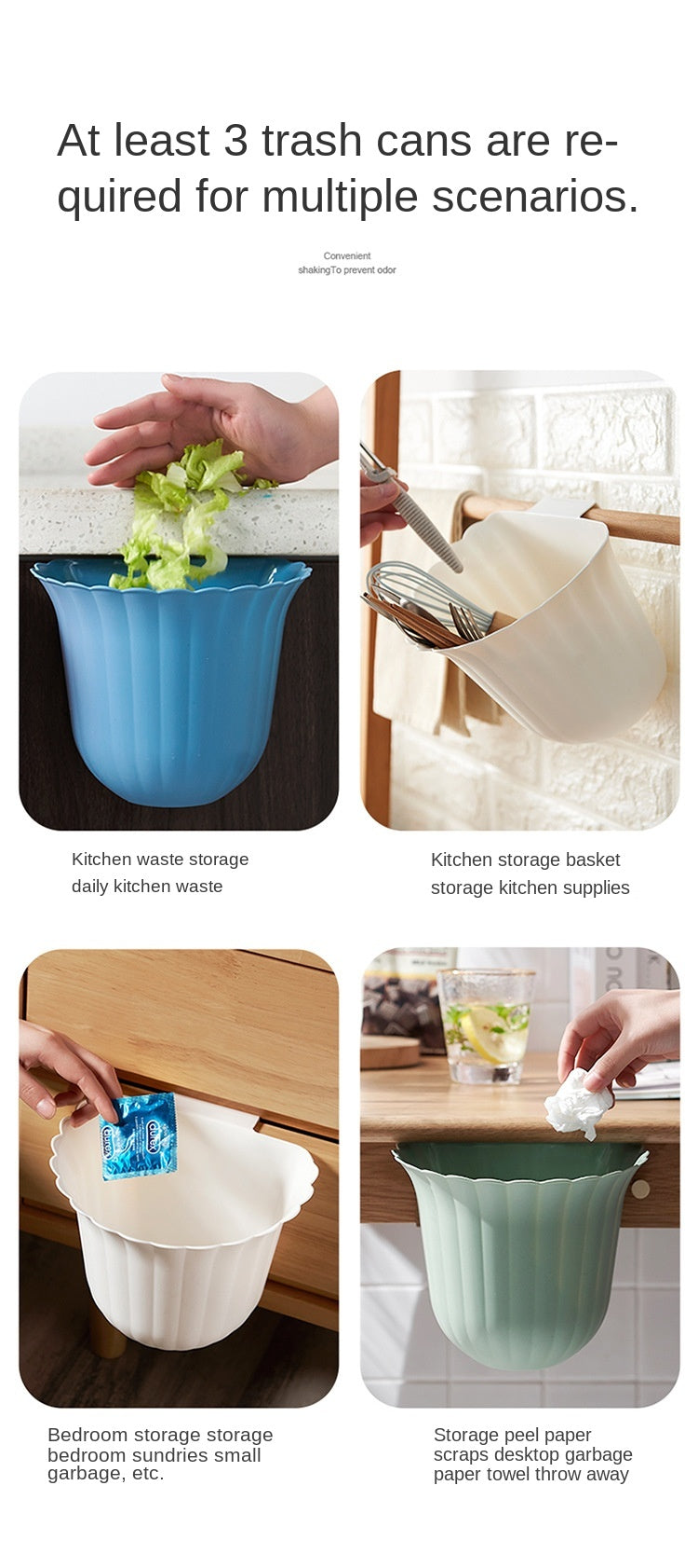 Nordic Flower Shape Hanging Trash Can | Luvikno