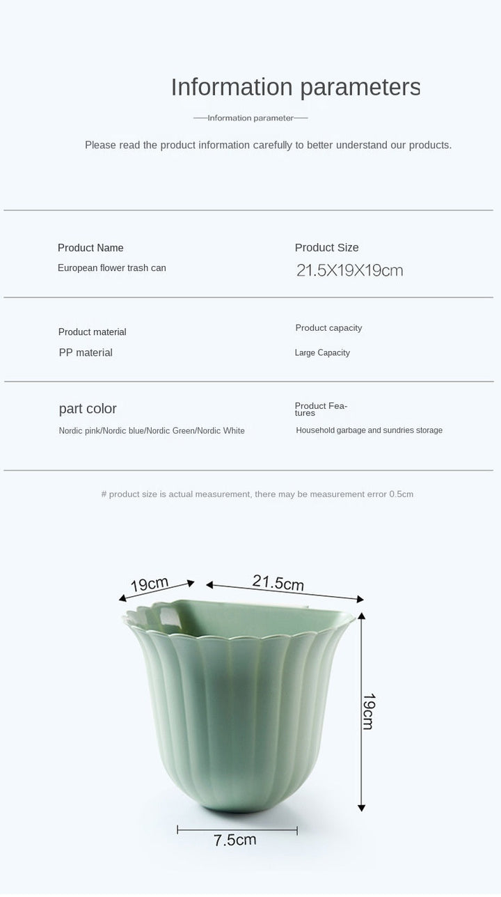 Nordic Flower Shape Hanging Trash Can | Luvikno