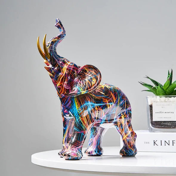 VibrantTrunk – Moderne Elefant Kunst Skulptur Skålift