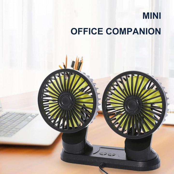 Bil dashboard dobbel USB kjøleventilator | Luvikno