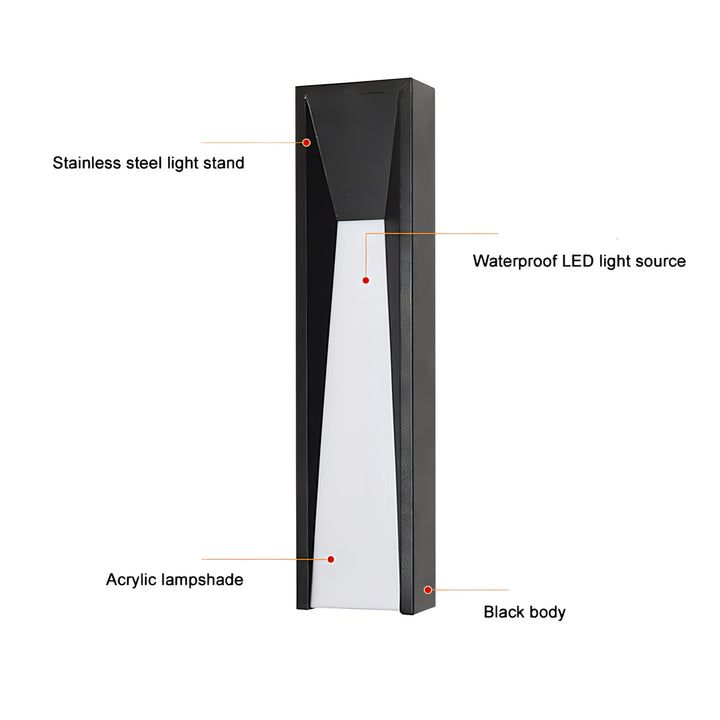 Parv - Rustfritt stål IP65 Moderne Vegglampe Fixture | Luvikno