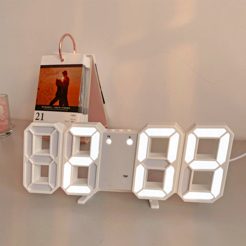 3D LED Moderne Digital Vekker Veggklokke | Luvikno
