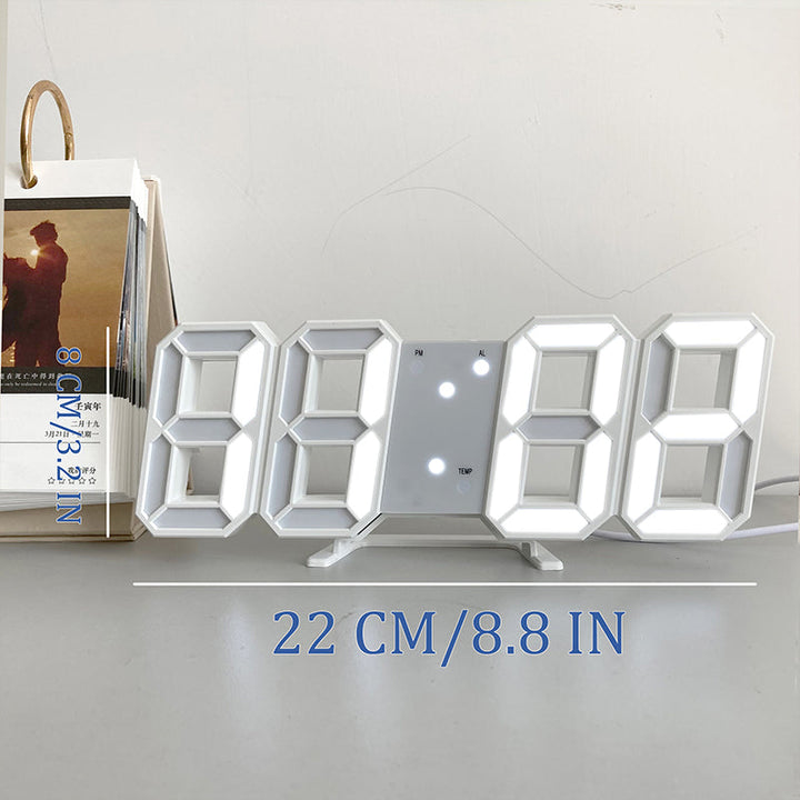 3D LED Moderne Digital Vekker Veggklokke | Luvikno