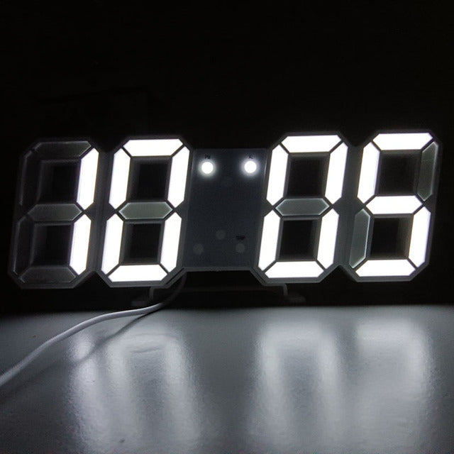 3D LED Moderne Digital Vekker Veggklokke | Luvikno