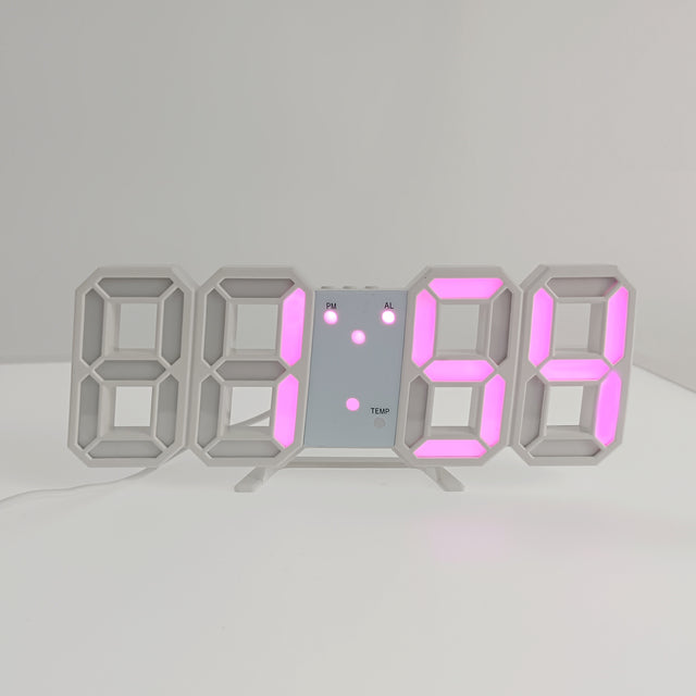 3D LED Moderne Digital Vekker Veggklokke | Luvikno