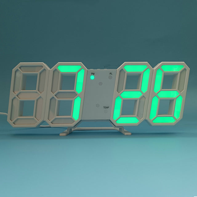 3D LED Moderne Digital Vekker Veggklokke | Luvikno