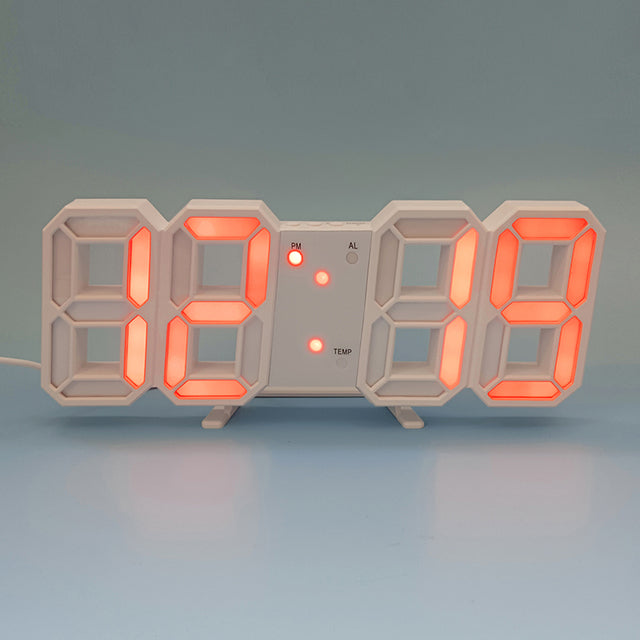 3D LED Moderne Digital Vekker Veggklokke | Luvikno