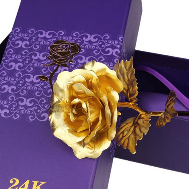 24k Gullfolie Rose - Med Boks | Luvikno