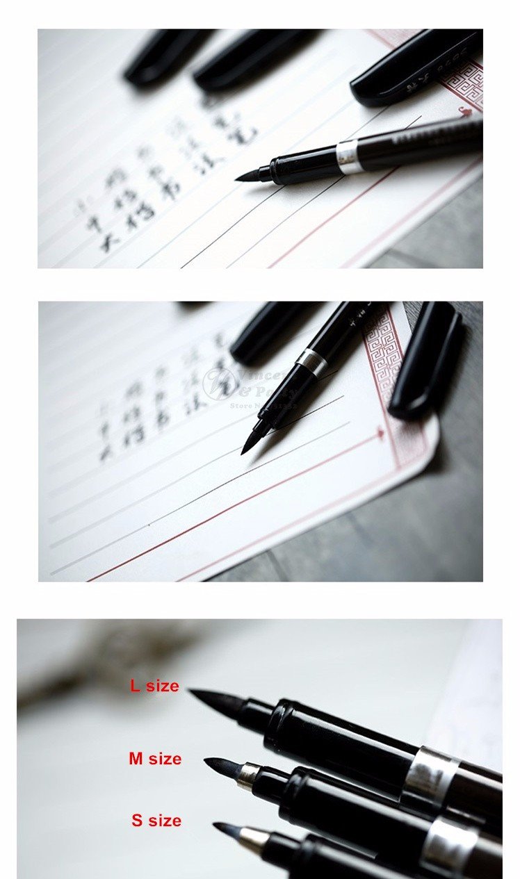 Kalligrafi Pensel Pens - 3 Stykker | Luvikno