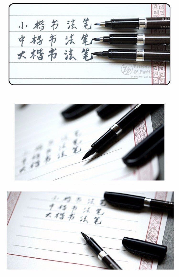 Kalligrafi Pensel Pens - 3 Stykker | Luvikno