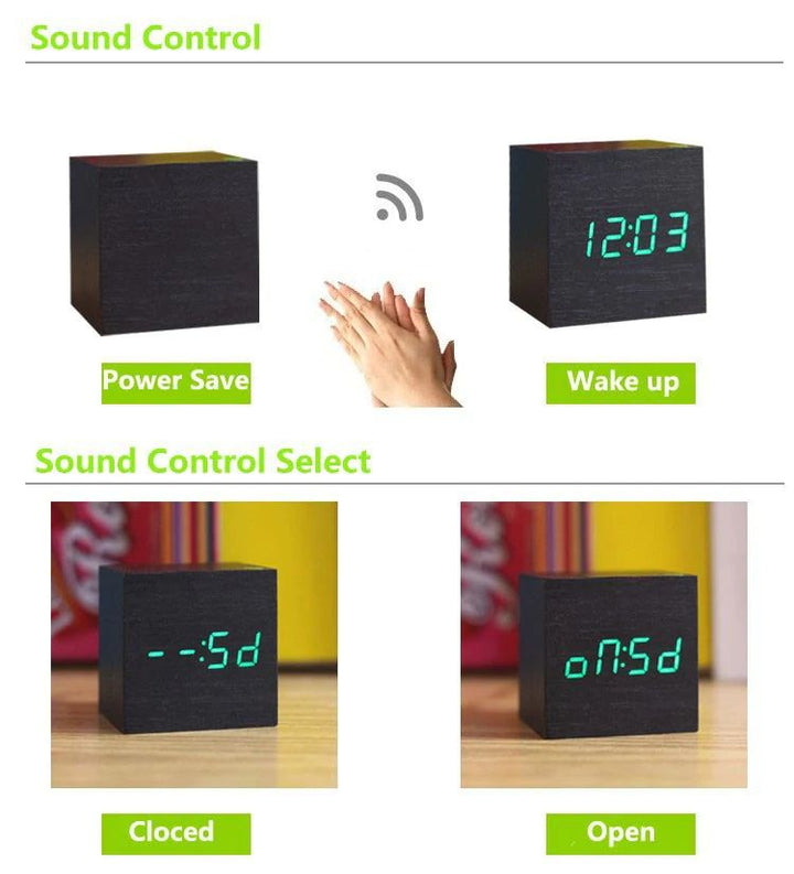 Digital Clock Cube i moderne tredesign Luvikno
