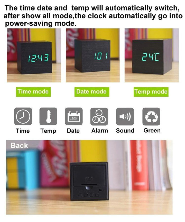 Digital Clock Cube i moderne tredesign Luvikno