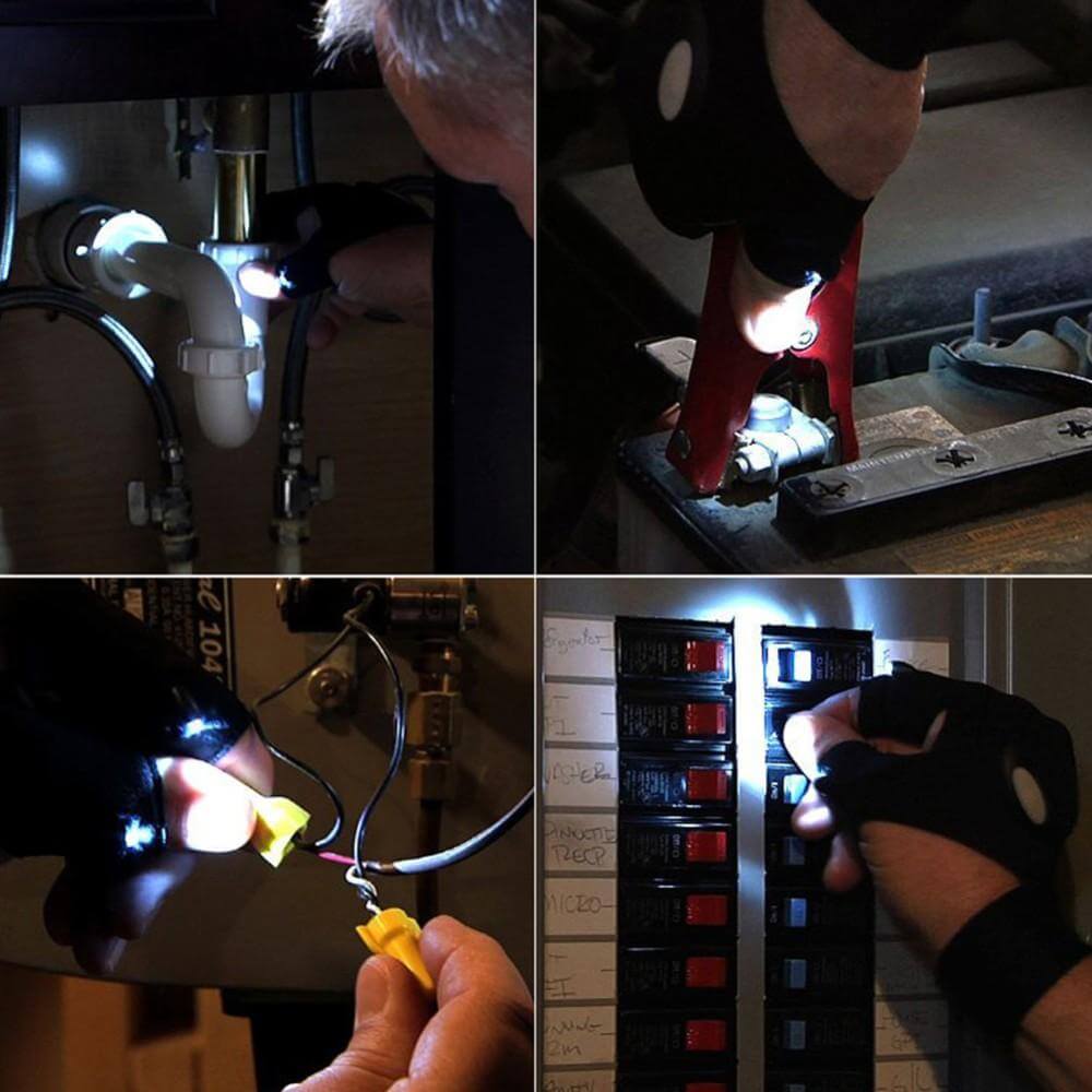 Fingerless hanske LED lommelykt | Luvikno
